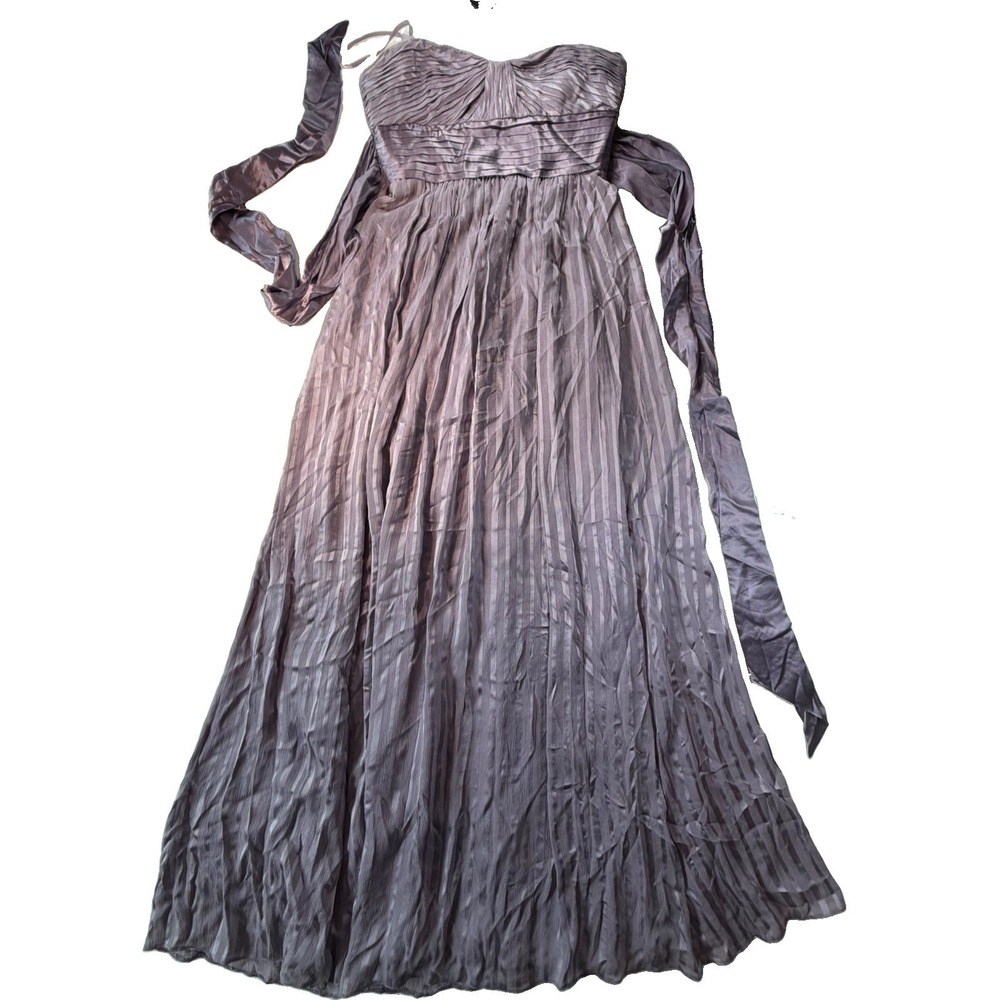 BCBGMAXAZRIA Alicia Gown Women's 4 Wisteria Purple 100% Silk Maxi Dress